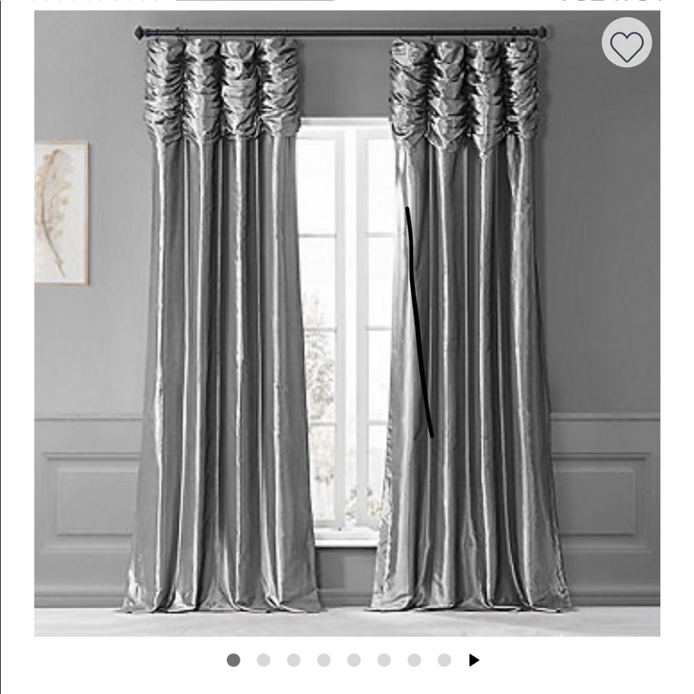 Ruched gray curtains (4 panels available)
